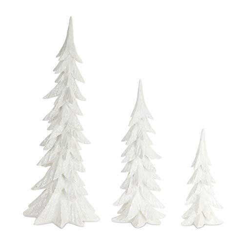 Melrose Tree Set of 3, 12-inch x 26-inch Height, Polyserin, White