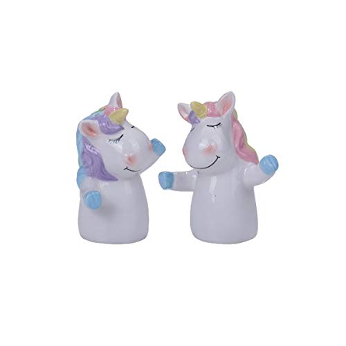 Pacific Trading Giftware Unicorn Friends Magnetic Ceramic Salt and Pepper Shakers Set