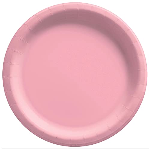 Amscan Round Dinner Plates, 10", New Pink