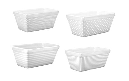 BIA Cordon Bleu 5.75" x 3.25" x 2.5" Mini Loaf Pan, Set of 4, White