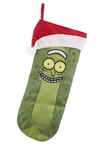 Kurt Adler Rick and Morty Pickle Rick Stocking with Santa Hat
