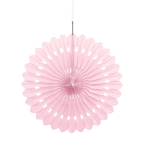 Unique Industries Unique Tissue Paper Fan Decoration, 16", Light Pink