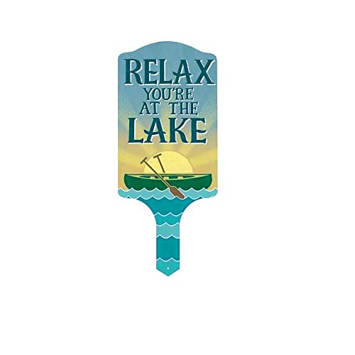 Carson Home 11944 Relax You're at The Lake Garden Stake, 15.5-inch Length, UV Printed and Powder Coated Metal