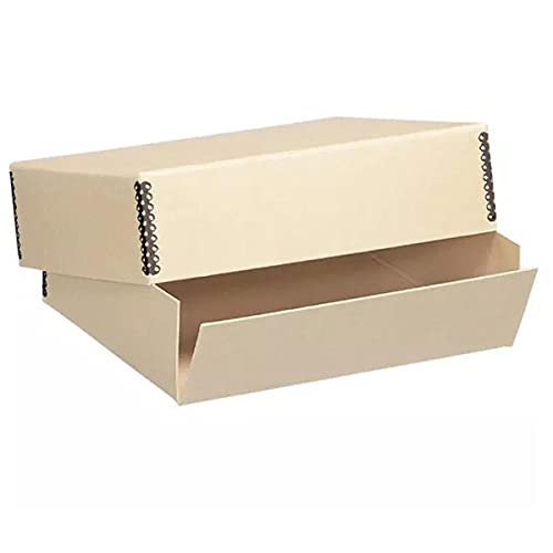 Lineco Museum Archival Drop-Front Storage Box, Acid-Free with Metal Edges, 8.5 X 11 X 3 inches, Tan (733-3811)