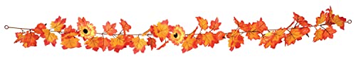 Beistle Polyester Fabric Artificial Autumn Leaf Foliage Hanging Garland Thanksgiving D‚Äö√†√∂¬¨¬©cor for Home Indoor/Outdoor Fall Wedding Decorations Holiday Harvest Party Supplies, 6', Red/Orange/Yellow/Brown