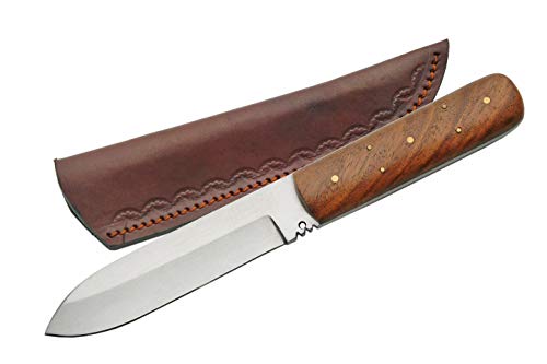 SZCO Supplies 8.5‚Äö√†√∂¬¨¬¢‚Äö√Ñ√∂‚àö√°¬¨¬Æ¬¨¬®‚àöœÄ Classic Wood Handle Full-Tang Fixed-Blade Patch Knife with Leather Sheath