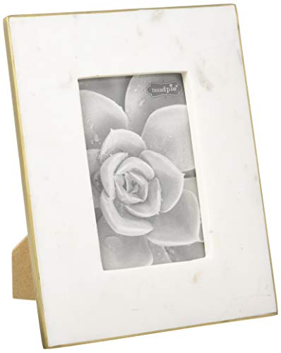 Mud Pie Marble and Edge Frame, Gold, 6-inch