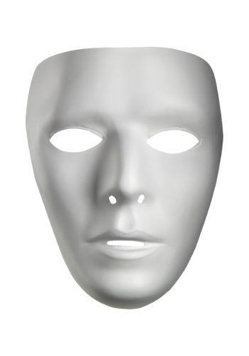Disguise Blank Male Adult Mask, White, Standard