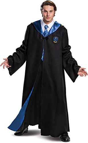 Disguise Harry Potter Ravenclaw Robe Deluxe Adult Costume Accessory, Black & Blue, XXL (50-52)