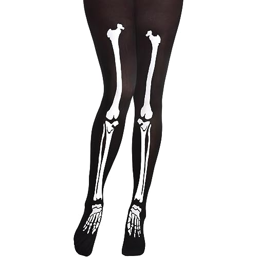 amscan Skeleton Tights - Adult Standard Size | Black - 1 Pc.