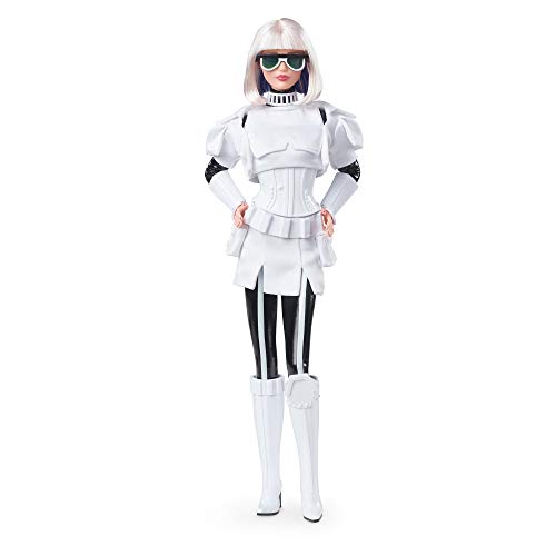 Mattel Barbie Collector Star Wars Stormtrooper x Doll (~12-inch) in Black and White Fashion and Accessories, with Doll Stand and Certificate of Authenticity