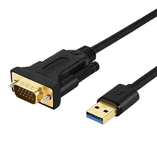 USB 3.0 to VGA Cable 6 Feet, CableCreation VGA to USB Adapter Cord 1080P @ 60Hz, External Video Card, Only Support Windows 10/8.1/8 / 7 (NO XP/Vista/Mac OS X), Black