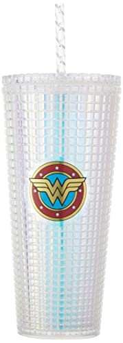 Spoontiques 19539 Wonder Woman Diamond Cup With Straw 20 Oz