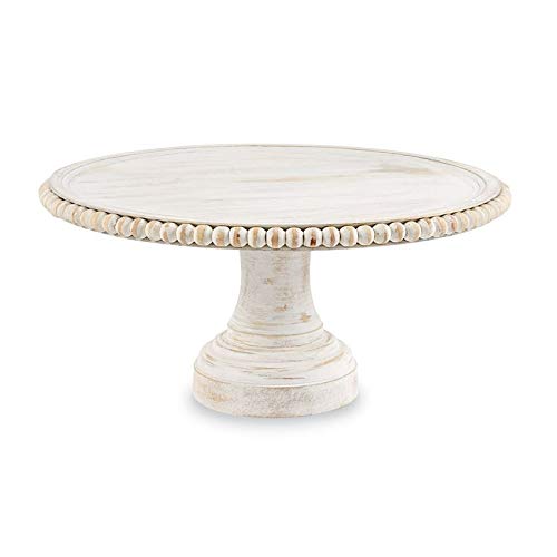 Mud Pie Beaded Cake Stand,2.2 pounds,White