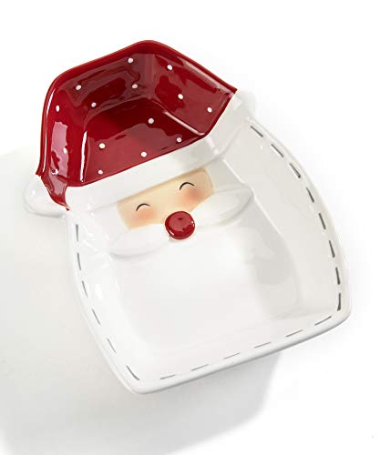 Giftcraft 666194 Ceramic Santa Serving Dish, 6.6-inch Length, Dolomite