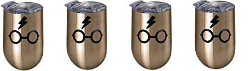 Spoontiques 16962 Harry Potter Glasses Stainless Steel Tumbler, 16 ounces, Bronze