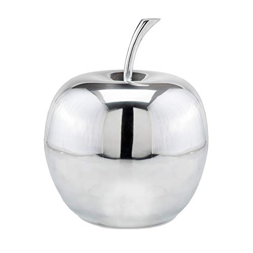 Modern Day Accents Large Manzano XL Polished Figurine, Silver, Apple, Fruit, Tabletop, Accents, Transitional, Teacher, School, D√©cor, Desk, Aluminum, L x 12" W x 13" H