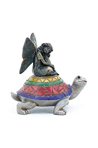 Hi Line Gift 78529-C Fairy with Led Lit Mosaic Tortoise-Battery