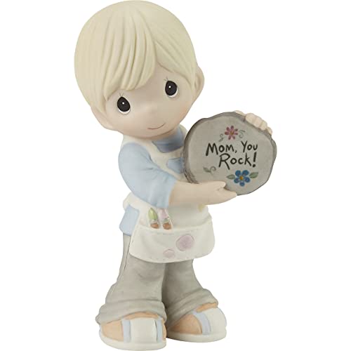 Precious Moments Boy with Painted Rock Figurine - Blonde
