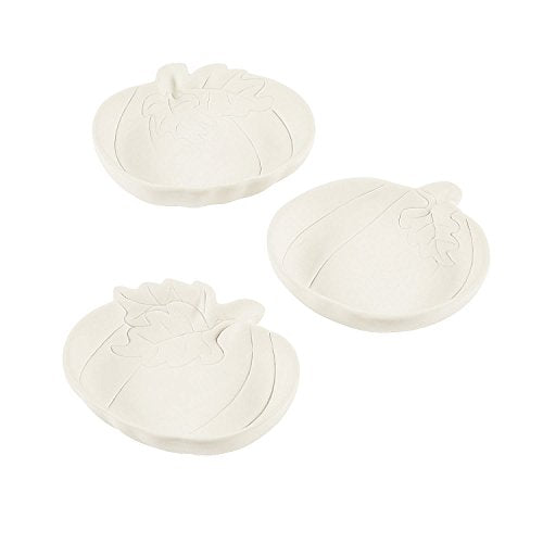 Fun Express DIY Ceramic Pumpkin Mini Bowls - Bulk Se of 12 - Fall and Halloween Crafts