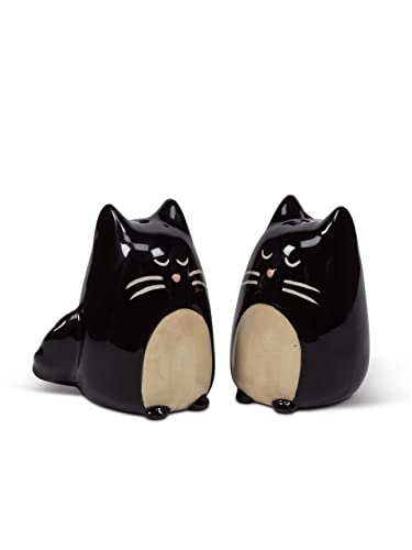 Abbott Collection  Simple Salt & Pepper-2.5" H, 2.5 inches high, Black Cat