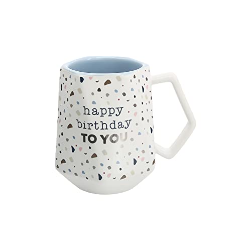 Pavilion - Happy Birthday To You - 17 ounce Geometric Cup, Confetti Cup, Birthday Mug, Birthday Cup, Birthday Cups for Women, 1 Count, White