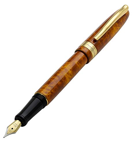 Xezo Phantom Autumn Hand-enameled 18K Gold Plated Serialized Medium Nib Fountain Pen. No Two Alike