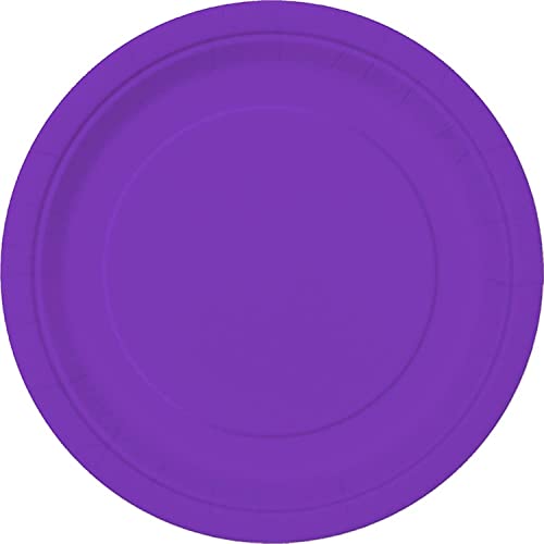 Unique Industries Unique party tableware Neon Purple Dinner Plates, 16ct, 9"