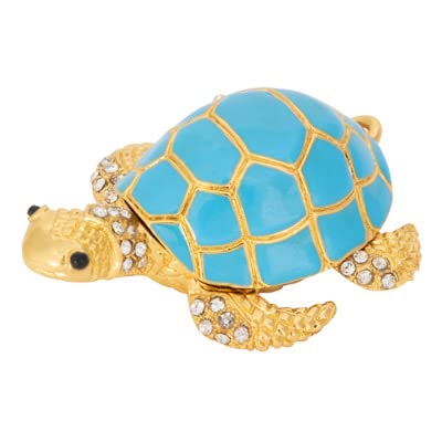 Globe Imports Bejeweled Turtle Shaped Trinket Box
