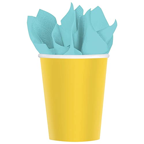 Amscan Sunshine Yellow Paper Cups | 9 oz. | Pack of 20 | Party Supply