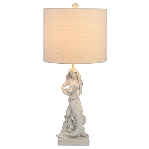 Ganz CB175812 Mermaid Table Lamp, 60 Watts Max, 26-inch Height, White