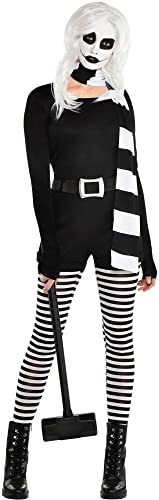 Amscan Party City Alice The Psycho Halloween Costume for Women, Extra Large (14-16), Includes Jumpsuit, Scarf and Wig