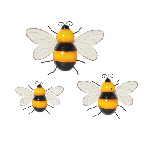 Gerson International Bee Wall Decor, Set of 3, 10.8 Inch Length, Metal