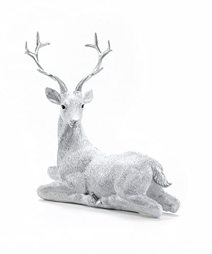 Giftcraft 682043 Christmas Sitting Reindeer Figurine, 6.88 inch, Polyresin