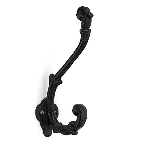 Abbott Collection  Classic Double Wall Hook, 6 inches H, Black