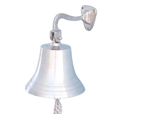 Hampton Iron 3xglass-101 Brushed Nickel Hanging Ship's 11" Bell-Nautical Decoration, 11 inch