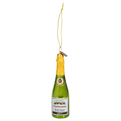 RAZ Imports 5" Glass Merry Christmas Champagne Christmas Tree Ornament