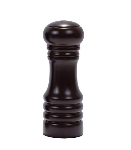 HIC Harold Import Co. Salt Shaker, Adjustable Pepper Grinder Mill, Rubberwood with Ceramic Grinding Mechanism, 6-Inch, Espresso Color