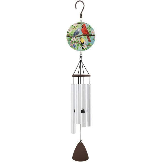 Carson Home Accents Favorite Birds Wind Chime, 27-inch Length, Aluminum