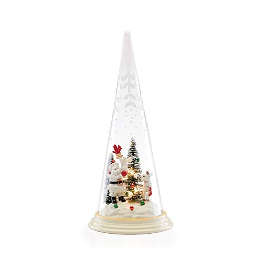 Lenox Merry & Magic Light-Up Santa & Friends Glass Cone, 1.43, Multi