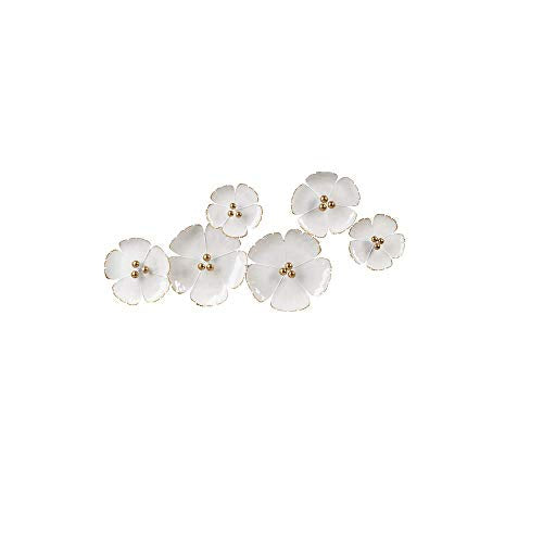 Ganz CB175153 Gold and White Enamel Layered Flower Wall Decor, 37-inch Width