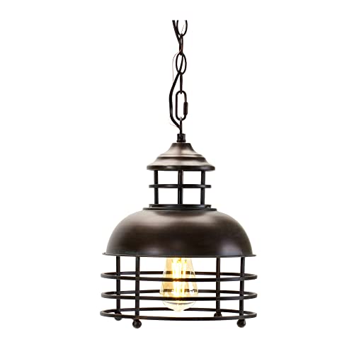 Melrose 85718 Hanging Light Fixture, 10.25"D x 13.75"H, 24" Chain, Iron (Max 40W)