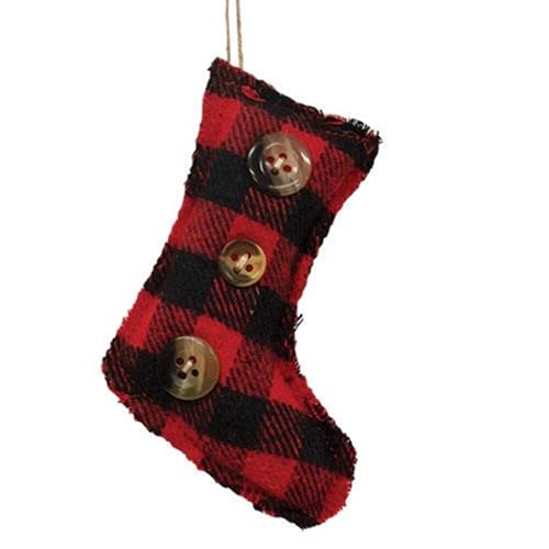 CWI Gifts Buffalo Checkered Stocking Hanging Ornament, Christmas Decor