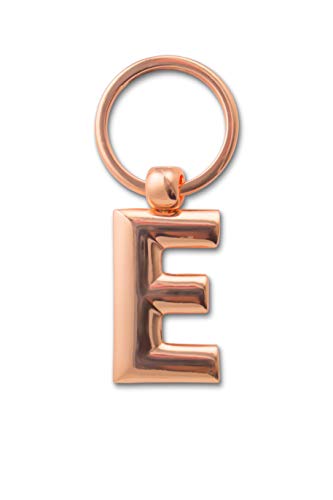 IF Metal Letter Keyring Personalised Alphabet Letters - Rose Gold -E