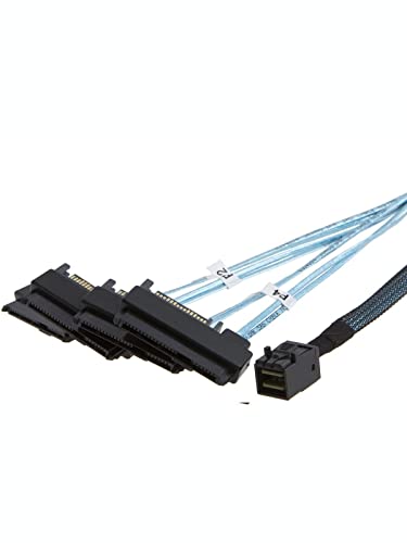 CableCreation Internal Mini SAS SFF-8643 to (4) 29pin SFF-8482 connectors with SAS 15pin Power Port, 1M / 3.3FT