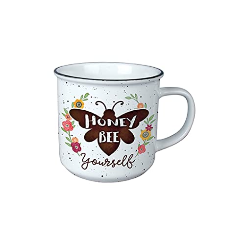 Carson Home, Decorative Vintage Mug for Coffee Latte Tea Hot Cocoa, Ideal Gift, Microwave and Dishwasher Safe, Honey Bee Vintage Mug 13oz