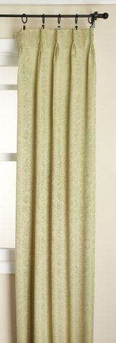 Belle Maison Stylemaster Gabrielle Pinch Pleated Foam Back Drape Pair, Sage, 48 by 72-Inch