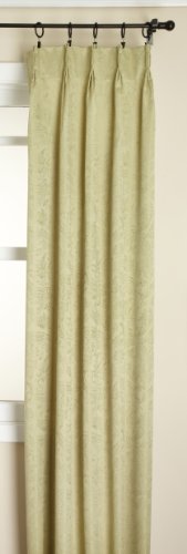 Belle Maison Stylemaster Gabrielle Pinch Pleated Foam Back Drape Pair, Sage, 48 by 84-Inch