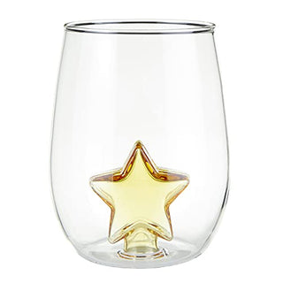 Creative Brands slant collections Holiday Stemless Wine Glass, 16-Ounce, 3D Star
