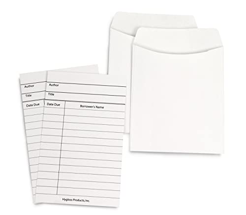 Hygloss Products, Inc 150 White Library Pockets and Cards, Sets